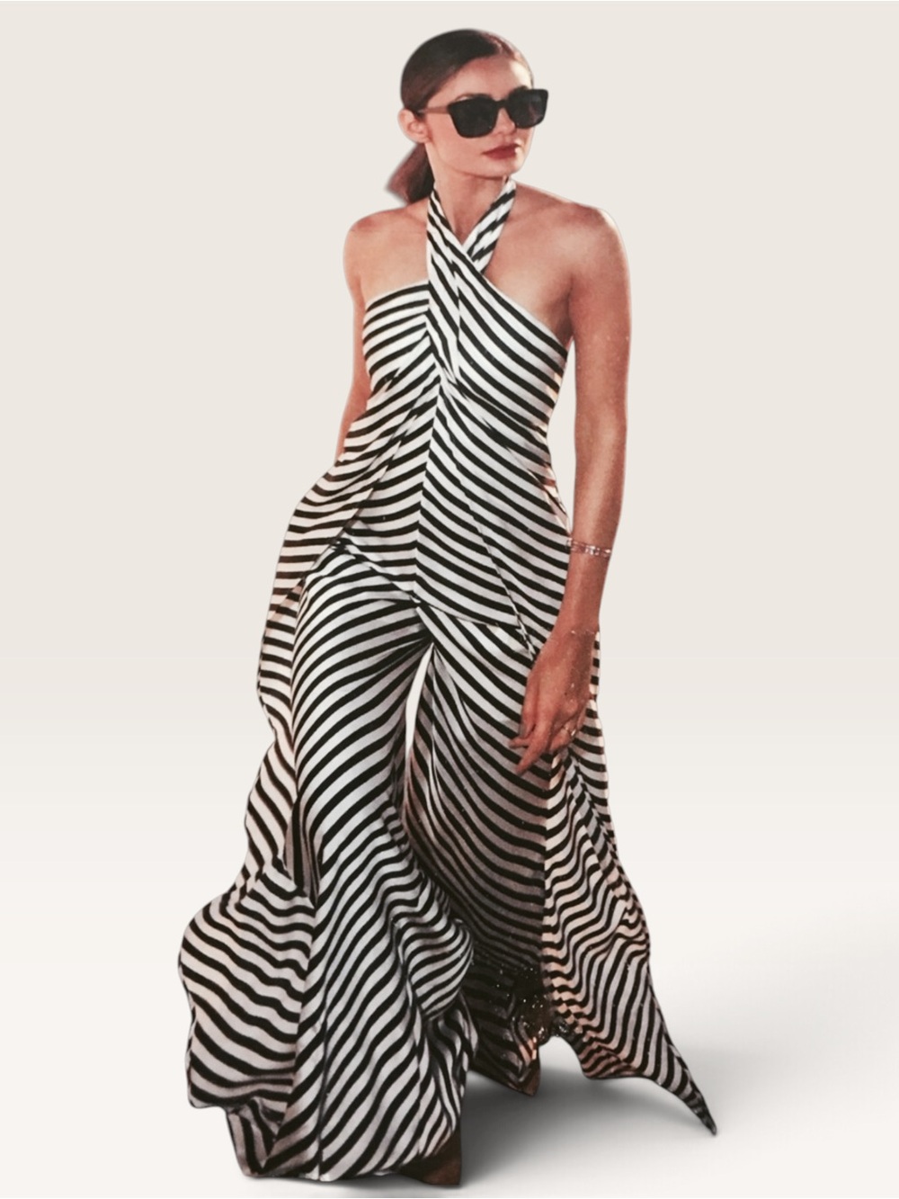 NWT:Boston Proper One Of A Kind Style Striped Halter Jumpsuit